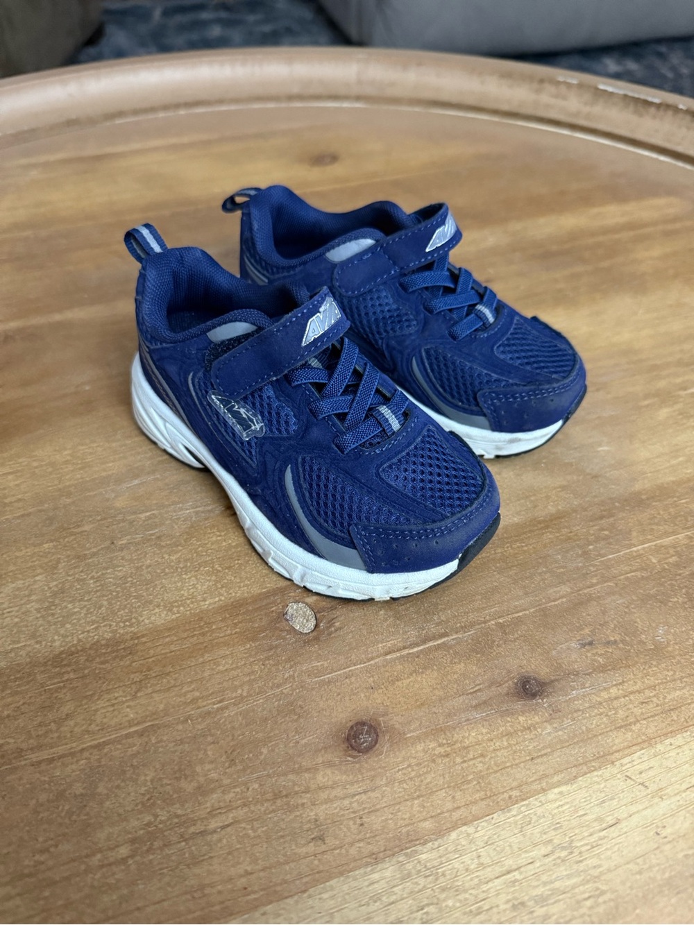 Avia Navy Blue Kids Athletic Sneakers with White Sole